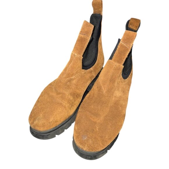 SAYDO Suede‎ Chelsea Boots Brown Chunky Lug Sole Women's 8 EU 39 - Picture 12 of 14